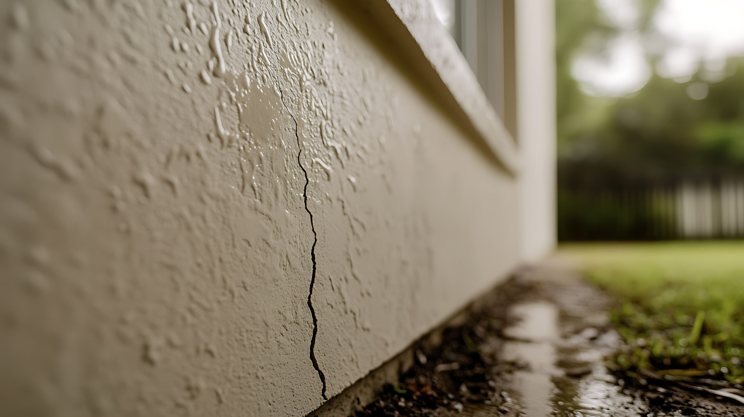 Photo d'un mur extérieur de maison avec de l'humidité en Seine-Maritime